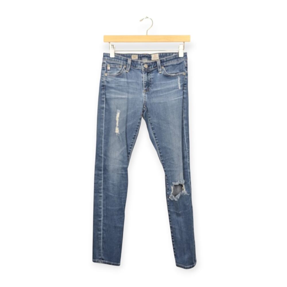 AG Adriano Goldschmied Distressed Super Skinny Legging Ankle Jeans Size 27